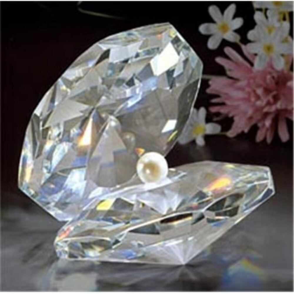 Asfour Crystal 301-911-3 Crystal Pearly Small Shell Sea Figurines 2 3/4" X 2"